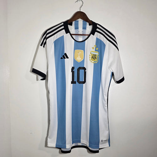 Argentina Home 2022 World Cup Messi #10 BNWT (M)